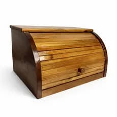 Porta Pão Grande de Madeira Premium com Tampa Armazenamento Cozinha - Ideal para Organizar e Decorar