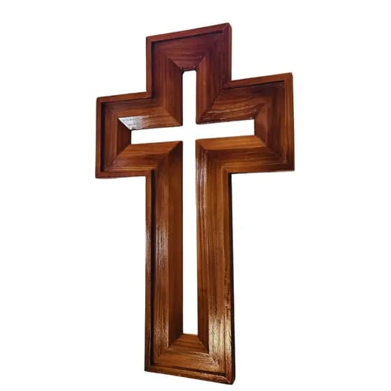 Cruz de Madeira Grande Decorativa Rústica em Madeira Artesanal para Parede Igreja Casa Religiosa
