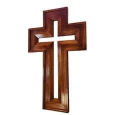 Cruz de Madeira Grande Decorativa Rústica em Madeira Artesanal para Parede Igreja Casa Religiosa