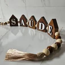 Colar de Mesa Decorativo Personalizado em Madeira com Escritas