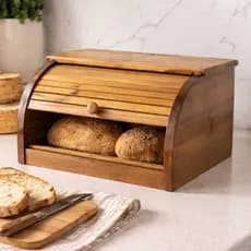 Porta Pão Madeira Grande Rústico Caixa Organizadora Cozinha Gourmet Tampa Deslizante Premium
