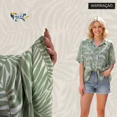 Calmaria - Tecido Estampado Digital -  Largura  1,45m -  100% Viscose