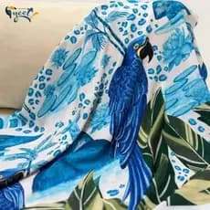 Rio de Janeiro - Azul - Tecido Estampado Digital - 95% Poliéster  5% Elastano - Largura 1,50 m