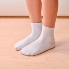 Kit 12 Pares Meia Infantil Cano Longo Escolar Algodão Branca e Preta