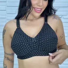 Sutiã Estampado Reforçado Plus Size Alta Sustentação Algodão Conforto