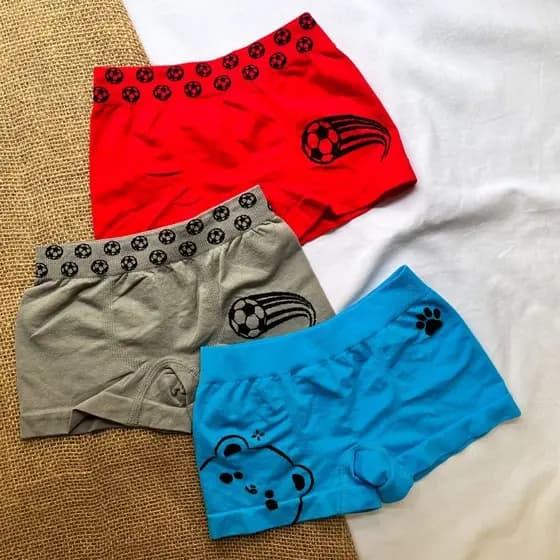 Kit 3 Cueca Micro Fibra Importada Boxer Box Moda Infantil Roupa Íntima Menino Boy Conforto