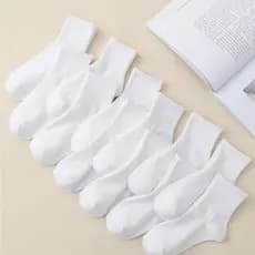 Kit 6 Pares Meia Cano Longo Branca Masculina Feminina Sport Algodão