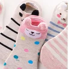 Kit 3 ou 6 Pares Meia Sapatilha Cano Curto Infantil Algodão Bichinhos