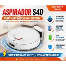 Robô Aspirador S40 10000Pa Inteligente WiFi Mapeamento Aspira Passa Pano Casa Limpa