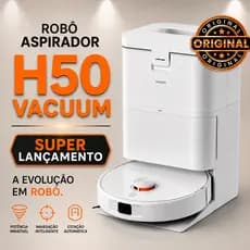 Robô aspirador Vacuum H50 Lavagem automática Estação autolimpante + sucção potente 10.000Pa.