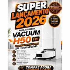 Robô Aspirador H50 Pro Mop Giratório Lavagem automática /Estação autolimpante + Poder de Sucção de 15.000Pa.
