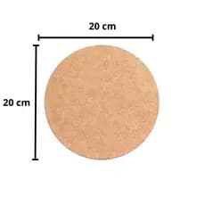 Placa Redonda MDF Cru 20x20 3mm Artesanato e Quadro 25 unidades