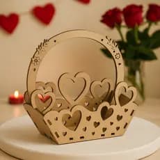 Cesta MDF Dia Dos Namorados Presente Noivado Romântica Casamento