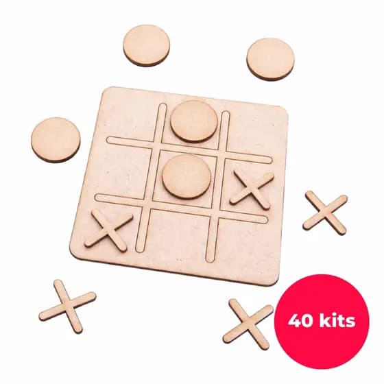 Kit 40 Jogos da Velha MDF 10cm Artesanato Lembrancinhas