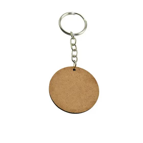 100 Chaveiros Bolacha MDF Cru 5cm Redondo Lembrancinha
