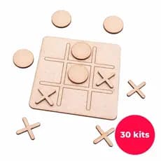 Kit 30 Jogos Da Velha Tabuleiro MDF Presente Aniversário Lembrança Infantil Brinquedo Crianças