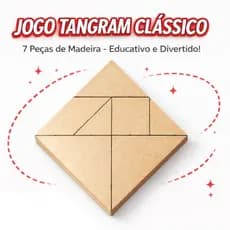 Kit 30 Tangram Educativo Criança Brinquedo Infantil Pedagógico Lembrancinhas MDF Escola Menino