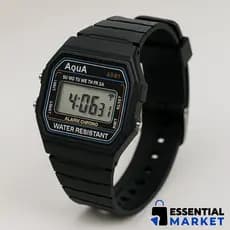 Relógio Digital Masculino Esportivo Aqua AQ-81 + Caixa—Resistente à Água | Retrô, Barato e Funcional