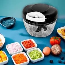 Processador 3 Lâminas Manual 12X9CM Alimentos Alho Frutas Cogumelos Multiuso Triturador
