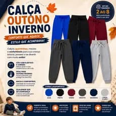 6 Calças Infantil Moletom Premium Super Macia Menino