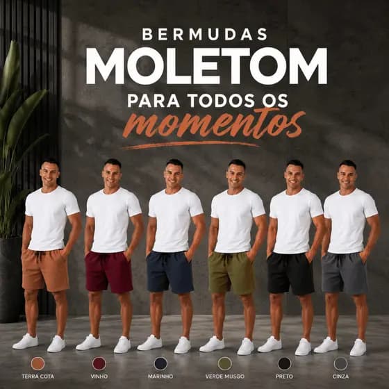 Kit 2 Bermudas Moletom Masculino Academia Esporte Fitness