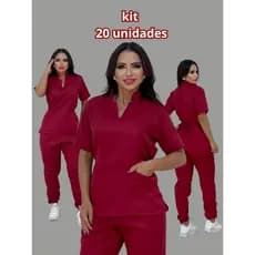 Kit 20 Pijamas Cirúrgico Hospitalar Jogger Gola Padre Scrubs de Clínicas Oxford Premium Não Amassa Scrubs Feminino