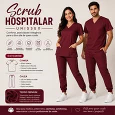 Conjunto Profissões Cirúrgico Pijama Unissex Cores Hospitalar Scrub Ajustável Acinturado Tamanhos Não Amassa