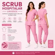 Scrub Conjunto Gabardine Pijama Hospitalar Cirúrgico Acinturado Varias Cores Tamanhos Ajustável Não Amassa