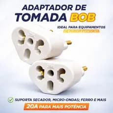 Adaptador de tomada benjamin BOB LOVE 10a/20a Pino Maciço 110v/220v