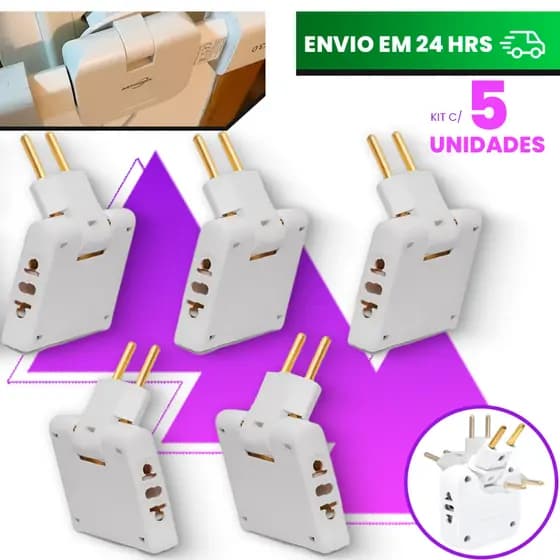 ADAPTADOR ARTICULADO BENJAMIN UNIVERSAL 3 ENTRADAS 110/220V BIVOLT