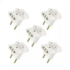 Adaptador de Tomada Benjamin Padrão T 3 Entradas 10A Pino maciço 110/220v