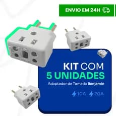 Adaptador BOB Benjamin 20A 10A Bivolt Resistente Alta Potencia