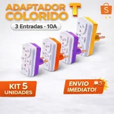 Adaptador Benjamin T Central Tomada 3 entradas 10-20A bivolt  COR SORTIDA