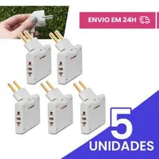 ADAPTADOR ARTICULADO TOMADA DOBRAVEL 110/220V BIVOLT 10A TRES ENTRADAS