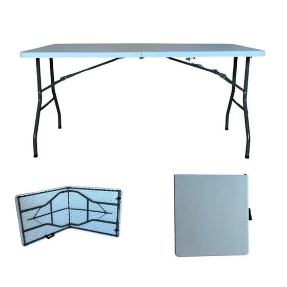 Mesa Maleta Dobrável Portátil 1,80 m Com Alça Camping Eventos Interno Externo Multifuncional