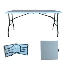 Mesa Maleta Dobrável Portátil 1,80 m Com Alça Camping Eventos Interno Externo Multifuncional