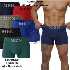 Kit 10,8 ou 5 Cuecas Boxer Microfibra Masculino Adulto Premium Alta Elasticidade