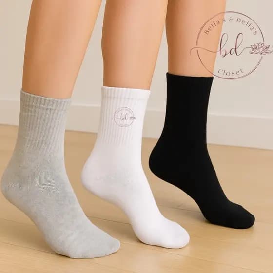 Kit Ate 15 Pares De Meias Cano Alto Unissex Alta Qualidade Lisas