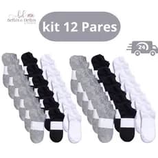 Kit 12 Pares Meias Soquetes Ótima Qualidade Unissex