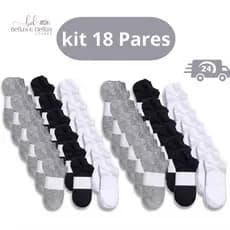 Kit 3/6/12/18 Pares de Meias Soquete Cano Curto Masculina Feminina Unissex varejo