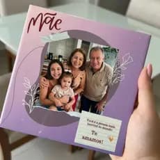 Porta Retrato Personalizado Feito em Azulejo C/ Sua Foto da família |  15x15cm