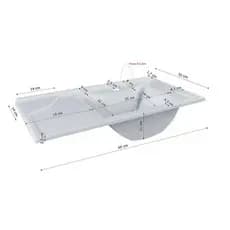 Cuba Pia Lavatório Stilo 60 cm Para Banheiro Branco