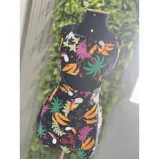 Vestido Macaquinho Estampa Tropical Moda Verão