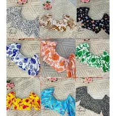 cropped feminino Estampado Coleção Verão Com bojo Amarra atrás