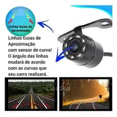 Câmera Veicular De Ré Borboleta 8 Led Visão Noturna Envio 24