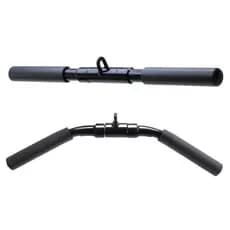Kit 2 Barras Puxador Triceps Pulley Reto Curvo Academia Treino Fitness