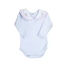 Body Bebê Menina Gola Bordada Borboletas Rosa Delicado Suedine 100% Algodão Bory Bebe Luxo