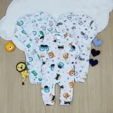 Macacão Para Bebe Combo 03 Peças Menino e menina - macacao Soft com Ziper Sortido