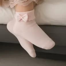Meia Bebe Delicada, Branca Confortavel Algodão Princesa Batizado