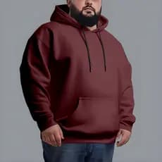 Blusa Moletom Slim Básico Plus Size com Capuz Canguru Algodão